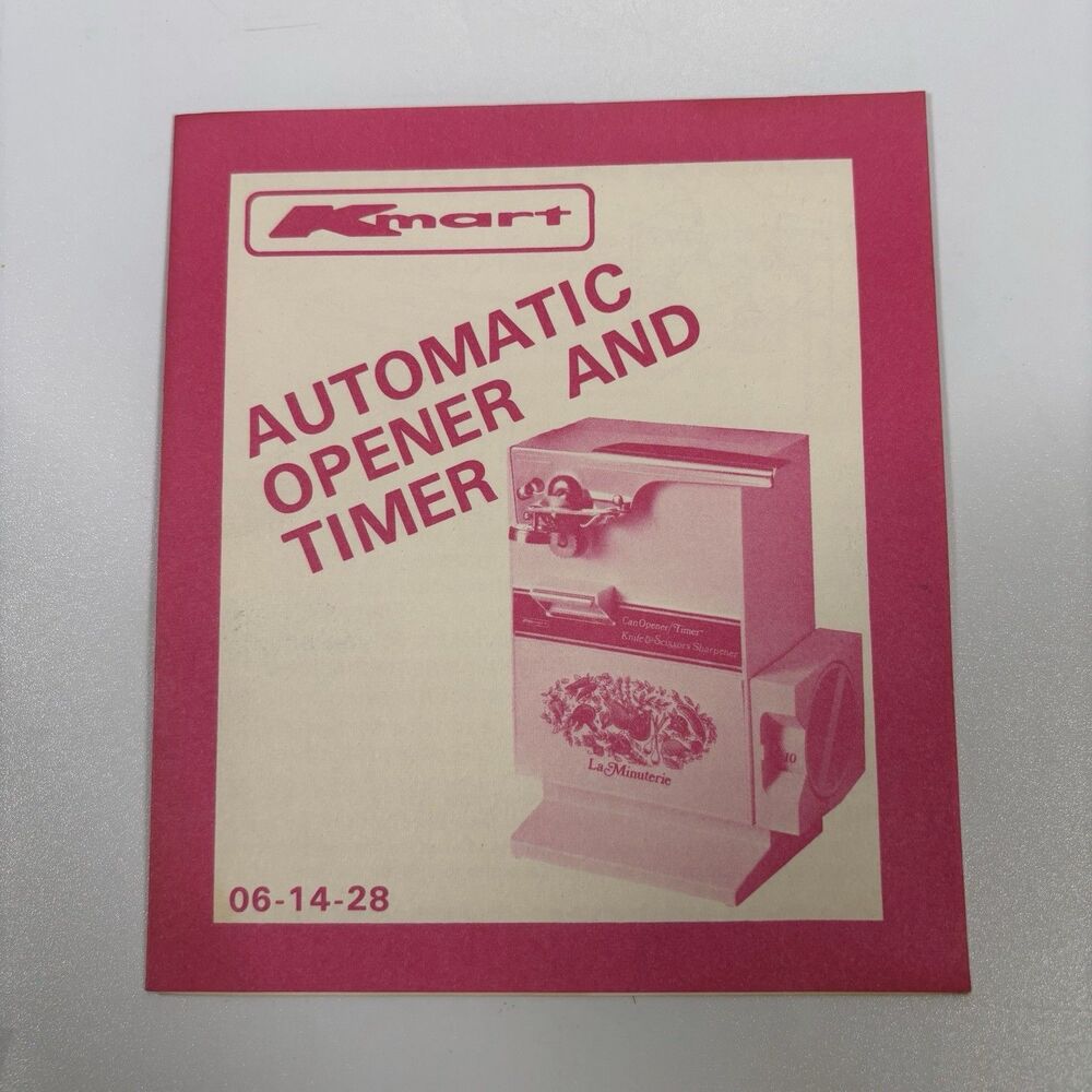Kmart AUTOMATIC OPENER AND TIMER Manual Vintage Can Knife Scissor Sharpener
